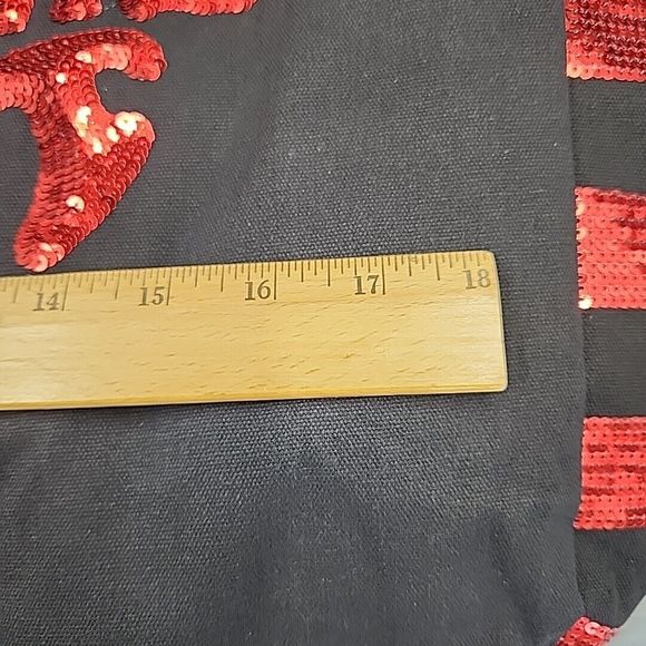 Victorias Secret Black Red Sequins Tote Large Travel Bag Valentines Day Lips NEW - Picture 16 of 16